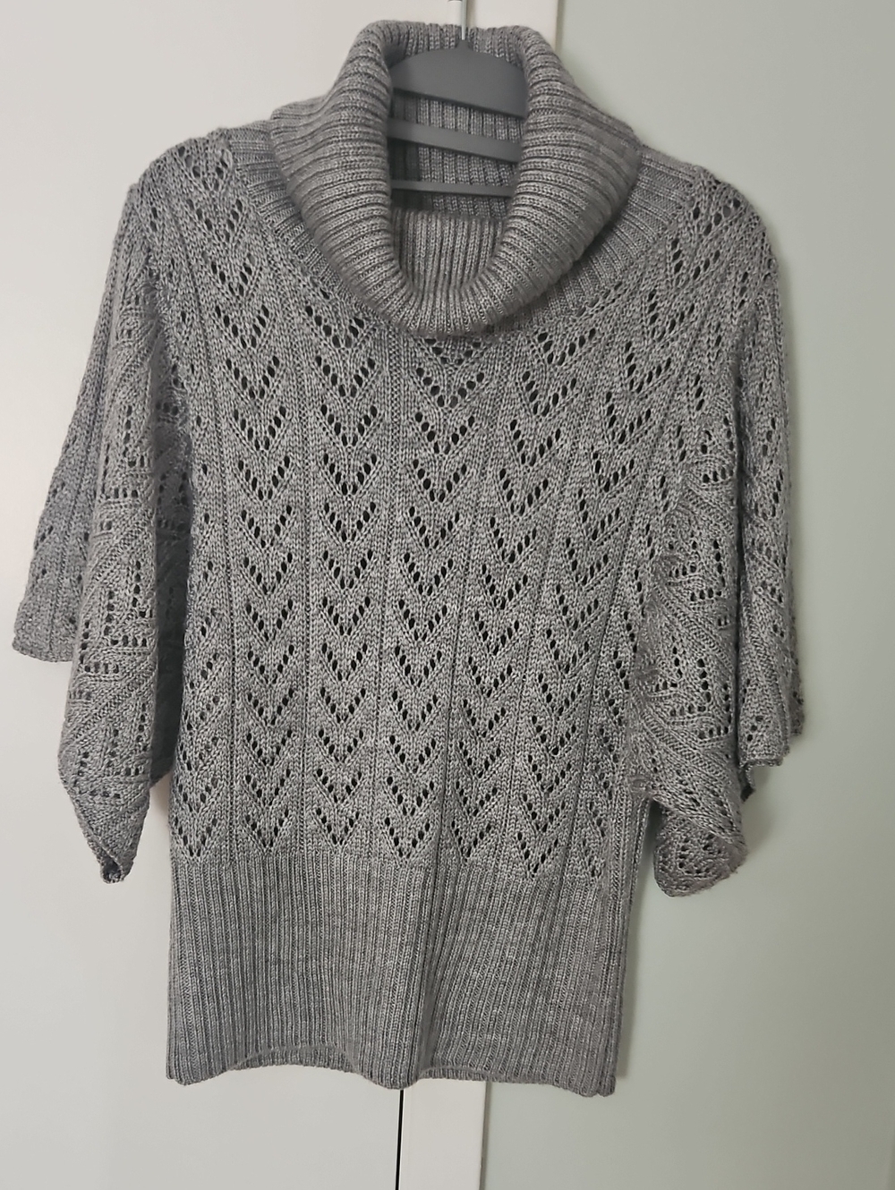 Light Gray Cowl Neck Knit Sweater